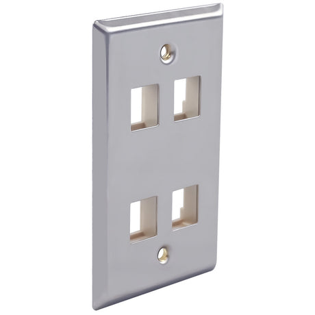 stainless steel single‐gang and double‐ gang faceplates