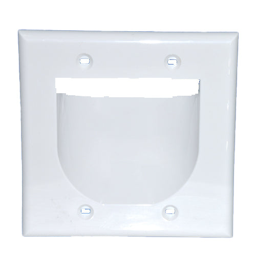 Wall Plate, Double Scoop, White