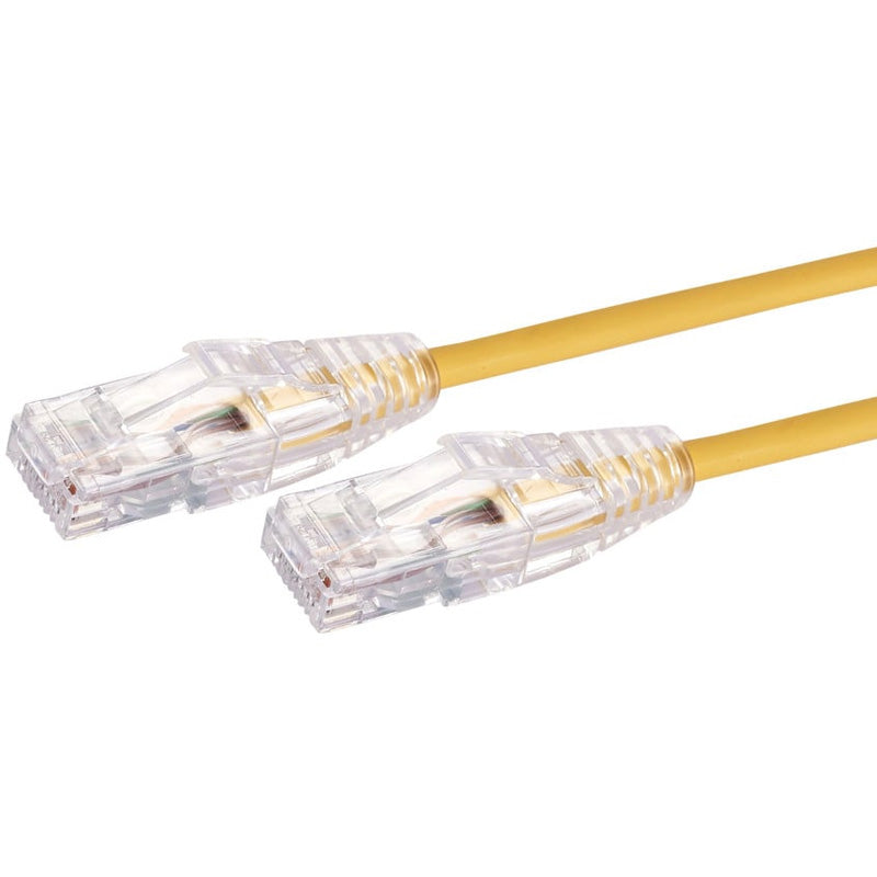 Patch Cord Ultra-thin Cat6A UTP, Fluke Tested, 28AWG Yellow   6 Inch