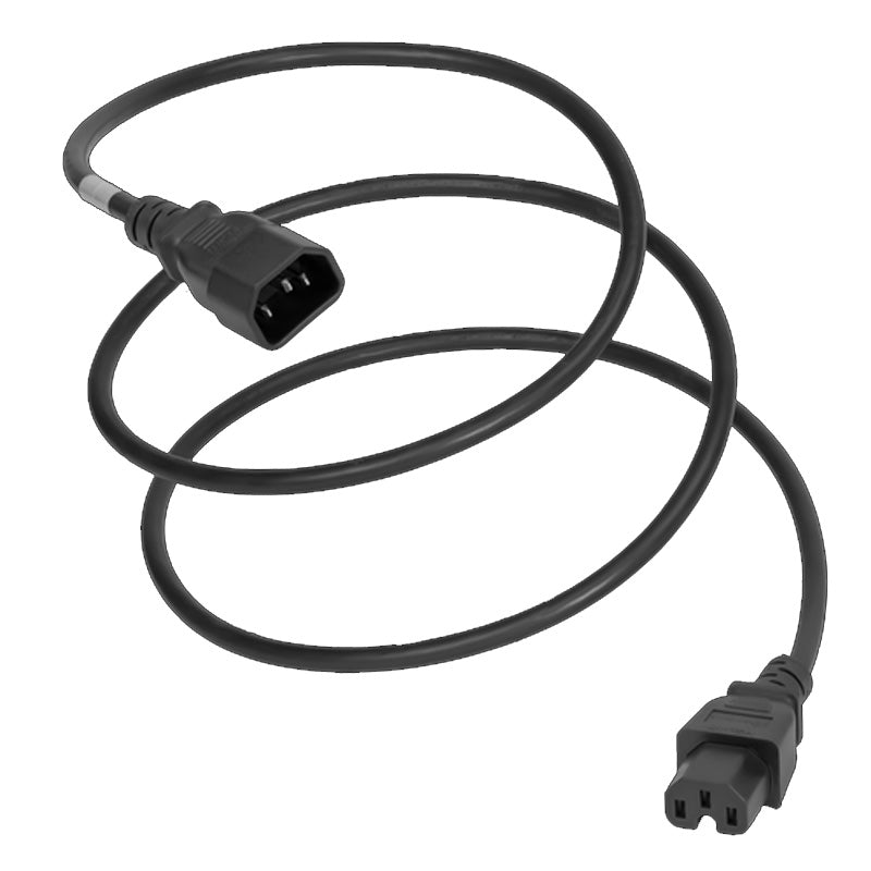 Power Cord  IEC320 C14 to IEC320 C15 10A 250V Black 1ft