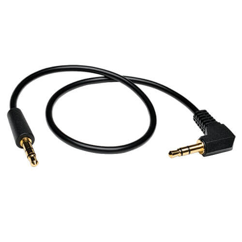 Tripp Lite 3.5mm Mini Stereo Audio Cable with one Right-Angle plugs (M/M)  1ft